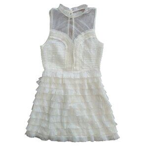 FREE PEOPLE gorgeous cream lacey dress, size 4, ruffles!